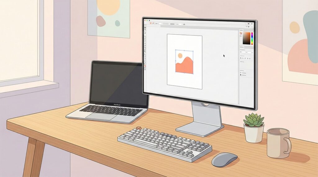 clean desk illustration